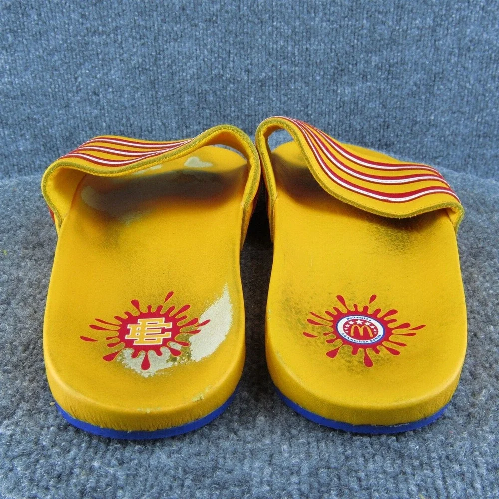 adidas McDonalds Eric Emanuel Men Slide Sandals Yellow Synthetic Slip On Size 12